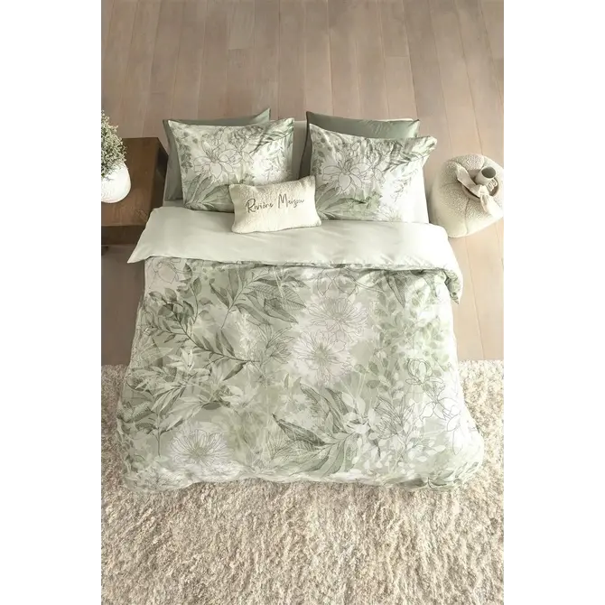 Riviera Maison Enveloppe de couette Lilium Grey-green 140x200/220 cm