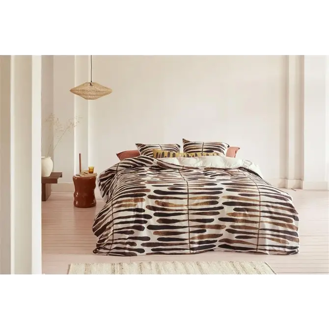 VTwonen housse de couette Botanic Stripe Terra 200x200/220 cm