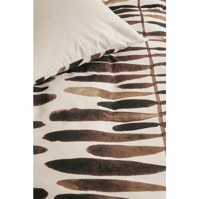 VTwonen dekbedovertrek Botanic Stripe  Terra 200x200/220 cm