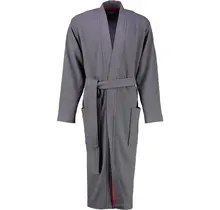Cawö 816 Heren kimono badjas - anthrazit-72  46/48