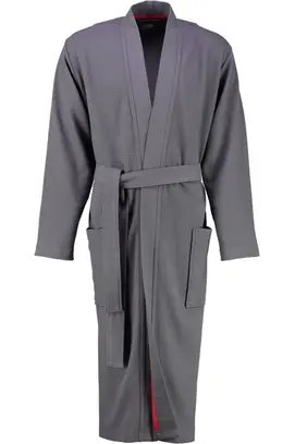 Cawö 816 Heren kimono badjas - anthrazit-72  46/48