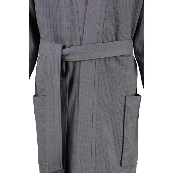 Cawö 816 Heren kimono badjas - anthrazit-72  46/48