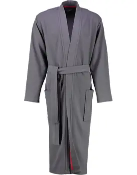 Cawö 816 Heren kimono badjas - anthrazit-72  50/52