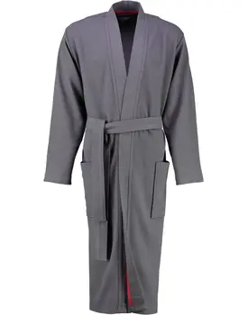 Cawö 816 Heren kimono badjas - anthrazit-72  58/60