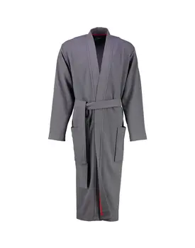 Cawö 816 Heren kimono badjas - anthrazit-72  58/60