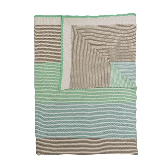 Pip Studio Blockstripe Throw - Light Green 130x170 cm