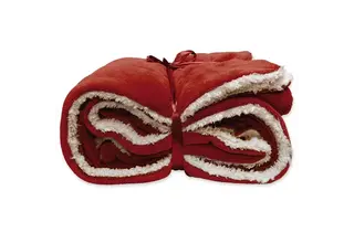 Unique Living Lars coral fleece/suede plaid 150x200cm red