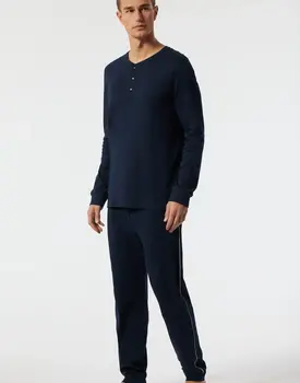 Schiesser Pyjama Long dark blue 178109 50/M