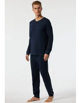 Schiesser Pyjama Long dark blue 178109 50/M