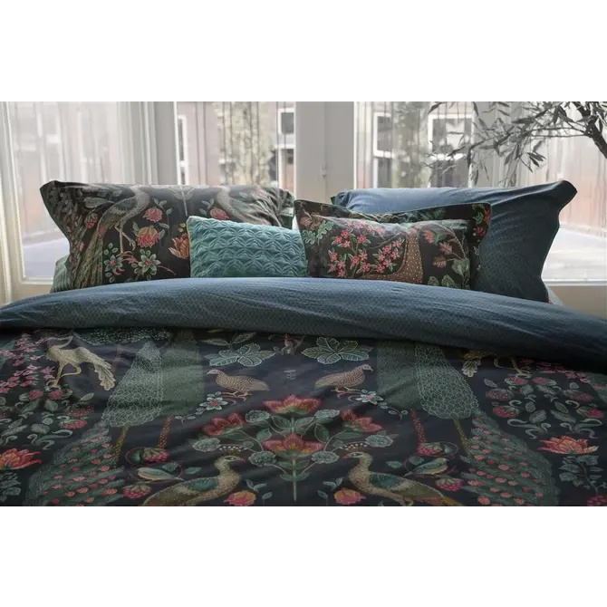Pip Studio Pavoni Dekbedovertrek  Donkerblauw 240x200/220 cm