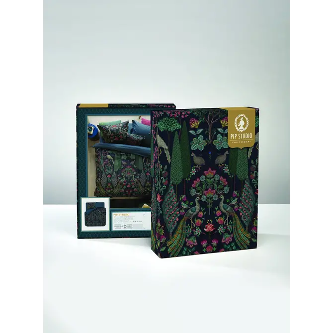 Pip Studio Pavoni Dekbedovertrek  Donkerblauw 240x200/220 cm