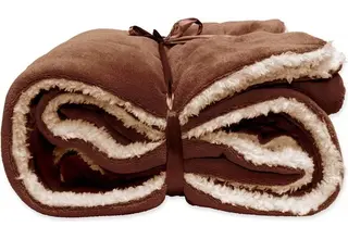 Unique Living Lars coral fleece/suede plaid 150x200cm Rocky Brown