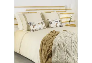 Dommelin Housse de couette Listra Satin 300TC Beige-Khaki 140x200/220 cm