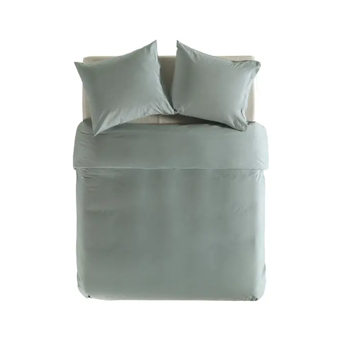 Yellow Chambray Dekbedovertrek 240x200/220 Jade Green