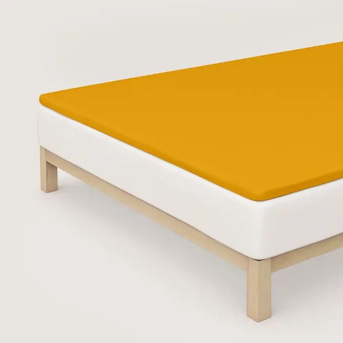 Schlafgut Pure Jersey Topper Fitted Sheet XL - 180x200 - 200x220 196 Yellow Deep