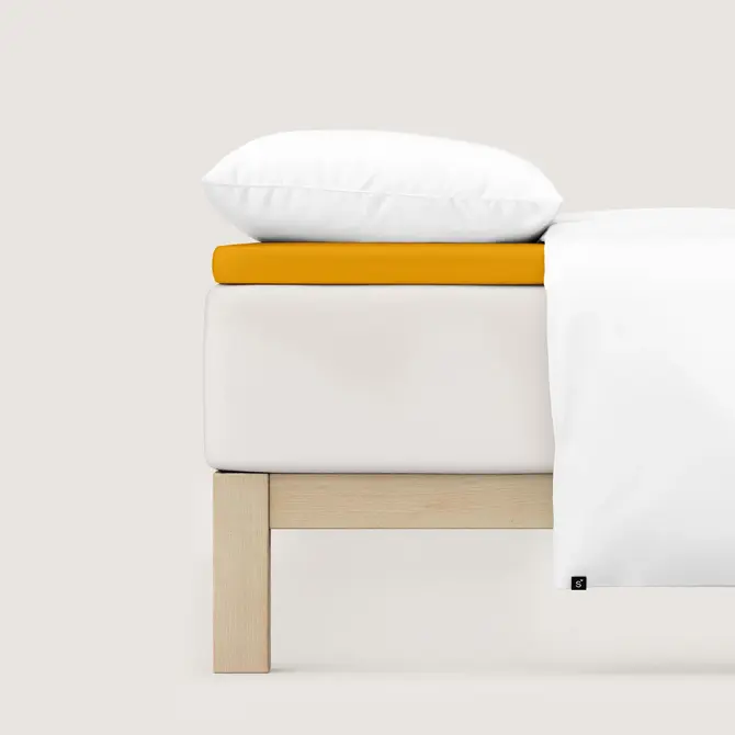 Schlafgut Pure Jersey Topper Fitted Sheet XL - 180x200 - 200x220 196 Yellow Deep