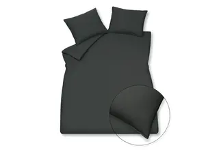 Vandyck Washed Cotton Dekbedovertrek 2-persoons (200x200/220) off black