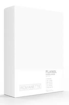Drap-housse en flanelle Romanette Blanc 140x200