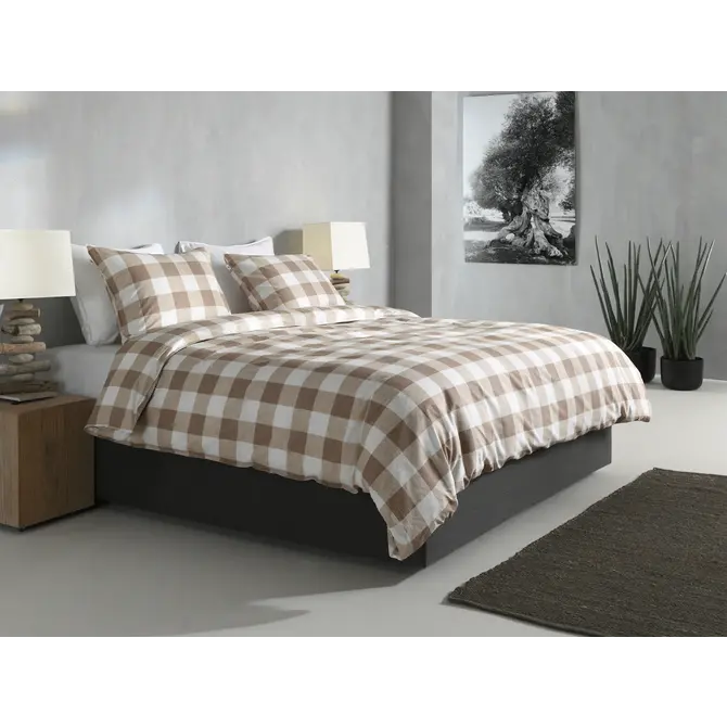 Zo! Home Quattro di Lino Dekbedovertrek 200x200/220 Sandy Beige