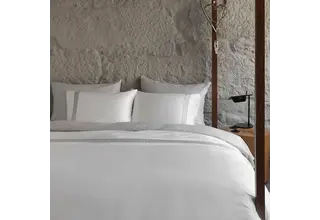 Dommelin Housse de couette Listra Satin 300TC Blanc-Argent 240x200/220 cm