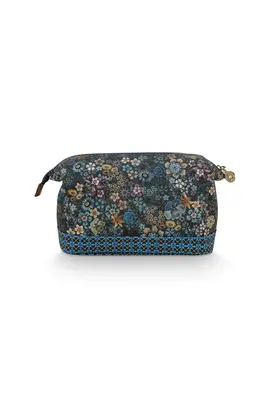 Pip Studio Cooper Trousse Cosmétique Grande Tutti i Fiori Bleu 26x18x12cm