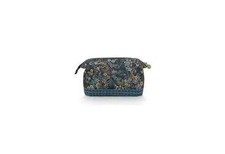 Pip Studio Cooper Trousse Cosmétique Grande Tutti i Fiori Bleu 26x18x12cm