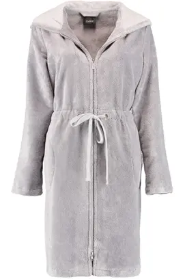Cawö Dames Korte Badjas Capuchon 822 - Graphit  32/34