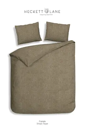 Heckett & Lane Franela Dekbedovertrek 240x200/220 Simply Taupe