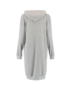 Cawö Dames Lange Hoodie 820 - Grau-blau  XL