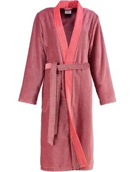 Cawo 6431 Velours Dames Badjas Kimono Rot 46