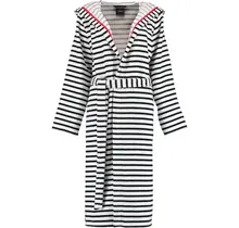 Cawö Dames Badjas met Capuchon 1243 Schwarz-weiss  44