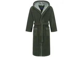 Morgenstern herenbadjas met capuchon Daniel groen Maat L
