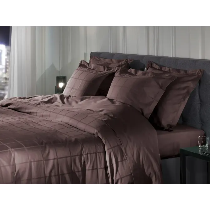 Heckett & Lane Diamante Dekbedovertrek 140x200/220 Marsala Brown