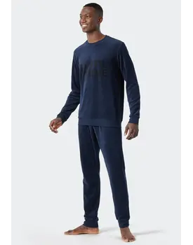 Schiesser Pyjama Long dark blue 178037 48/S