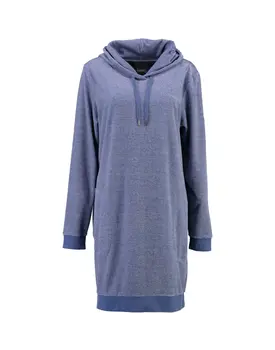 Cawö Dames Lange Hoodie 818 Denim  L