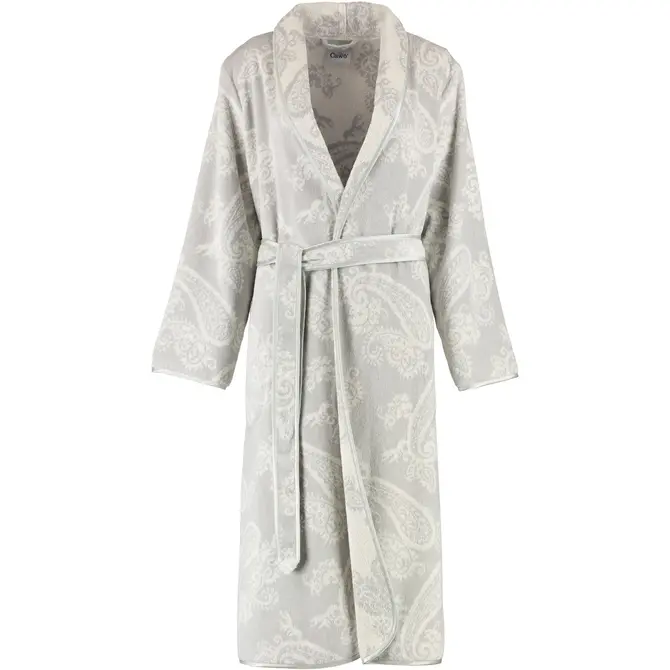Cawo Peignoir 4420 Velours avec col châle Silber 50