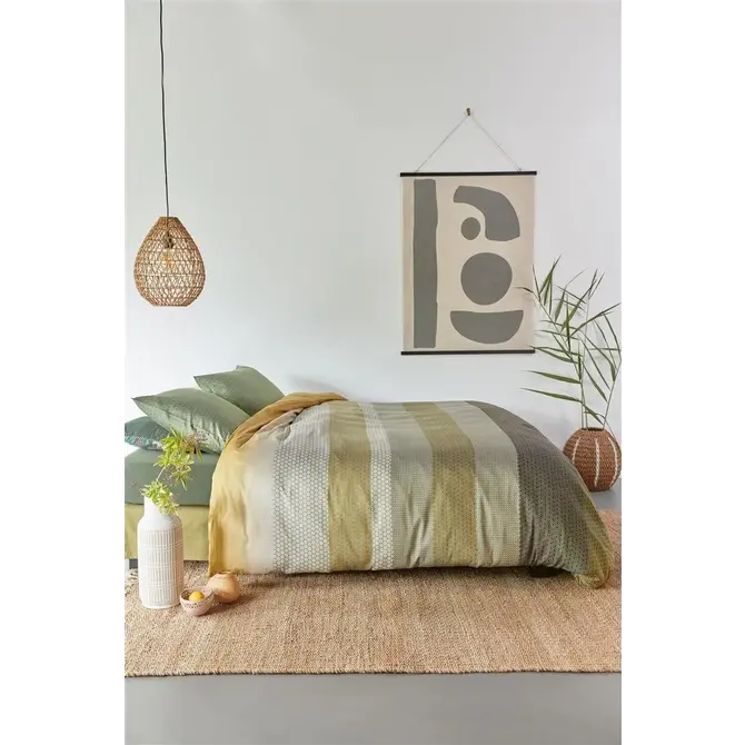 Beddinghouse Dekbedovertrek Theo Green 200x200/220 cm