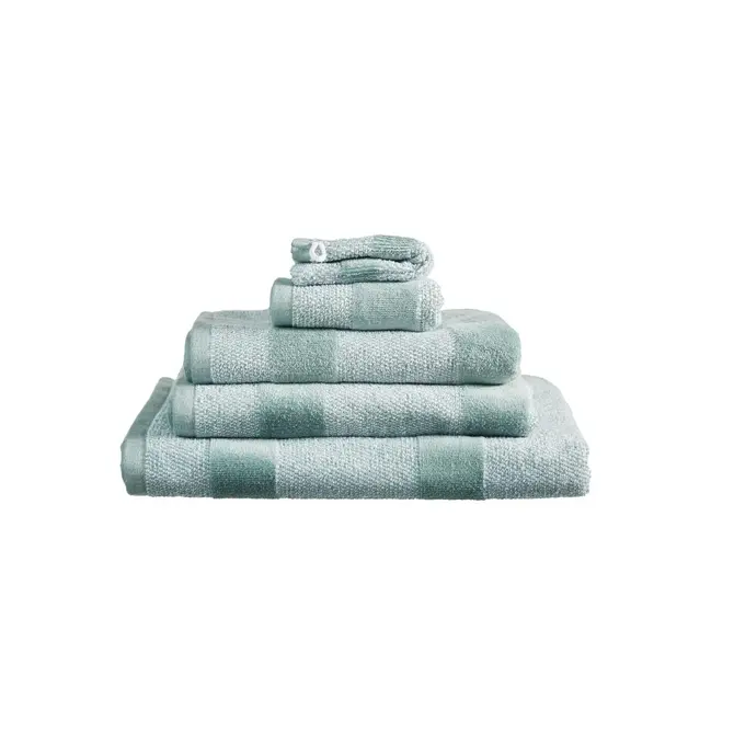 Beddinghouse Sheer Stripe Gant de toilette Vert 16x22 cm