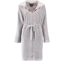 Cawö Ladies Short Hooded Bathrobe 822 - Graphit 44/46