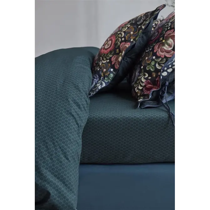 Pip Studio Thousand Leaves hoeslaken  Donkerblauw 90x200 cm Hoekhoogte 25 cm