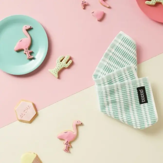 DDDDD Torchon rayé vert pastel 30 x 30 cm