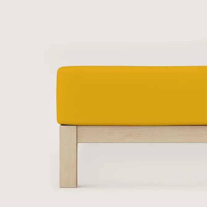 Schlafgut Pure Jersey Hoeslaken XL - 180x200 - 200x220 196 Yellow Deep