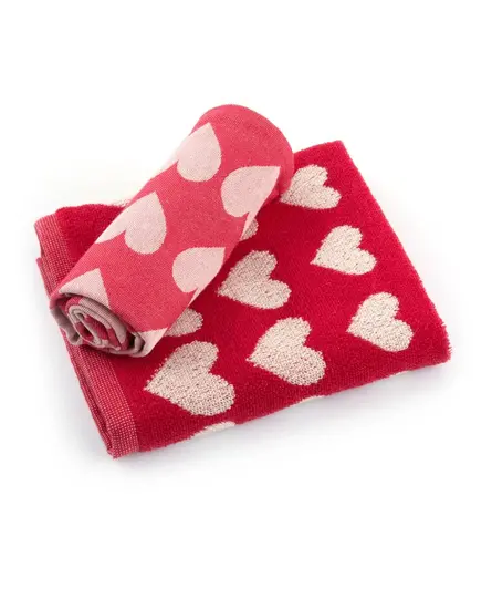 Bunzlau Castle Keukendoek Hearts Red