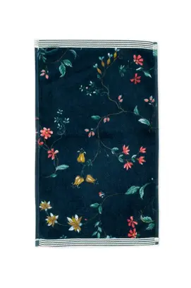 Pip Studio serviette d'invité Les Fleurs Dark Blue 30x50