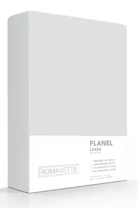 Romanette flanel laken zilver 200x260