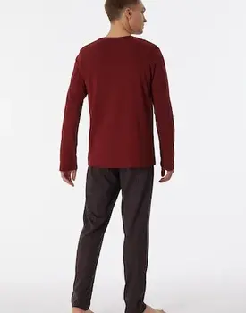 Schiesser Pyjama Long terracotta brown 180271 52/L