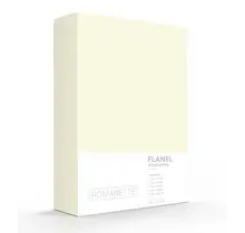 Romanette flanel hoeslaken  Ivoor 80x200