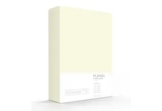 Romanette flanel hoeslaken  Ivoor 80x200