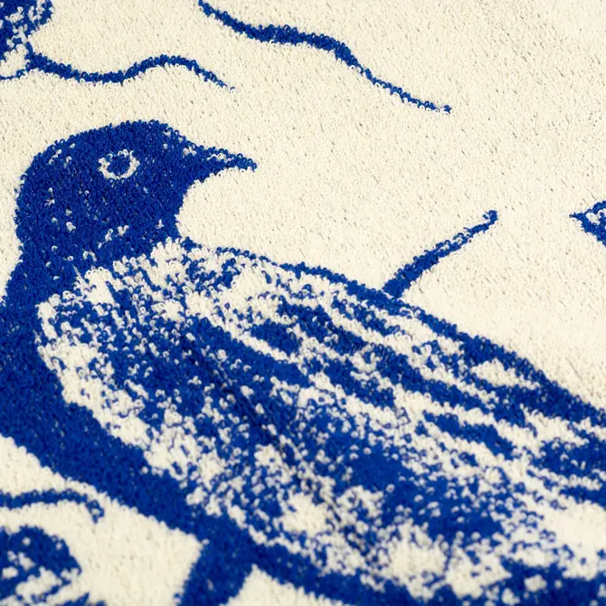 Bunzlau Castle Kitchen Towel Delfts Blue Bird Royal Blue