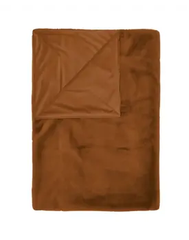 Essenza Furry plaid Leather brown 150x200